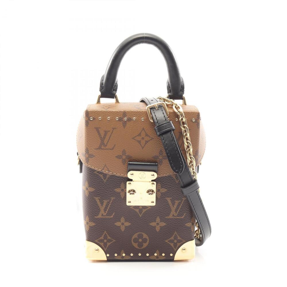 Louis Vuitton Camera Handbag Canvas Leather Monogram Reverse Brown